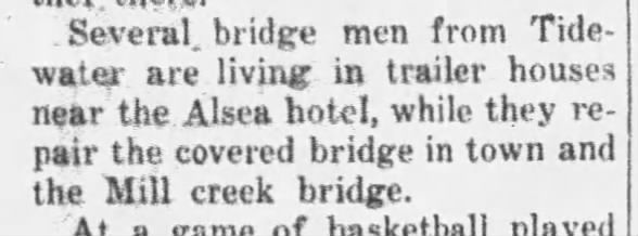 Mill Creek (Benton Co.) 1/9/1936